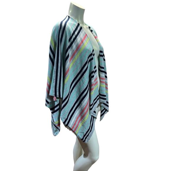Talbots Striped Cape Poncho – One Size, Classic Cozy Layer - Picture 11 of 11